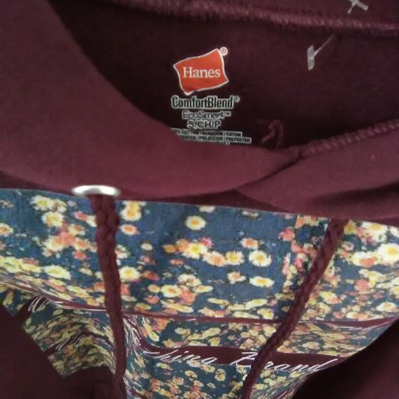 Hanes Women's Hoodie Pullover Sweater Color Cranberry Size Small - Picture 5 of 5